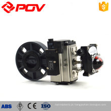 PVDF válvulas de borboleta do pvc de 12 polegadas com atuador pneumático